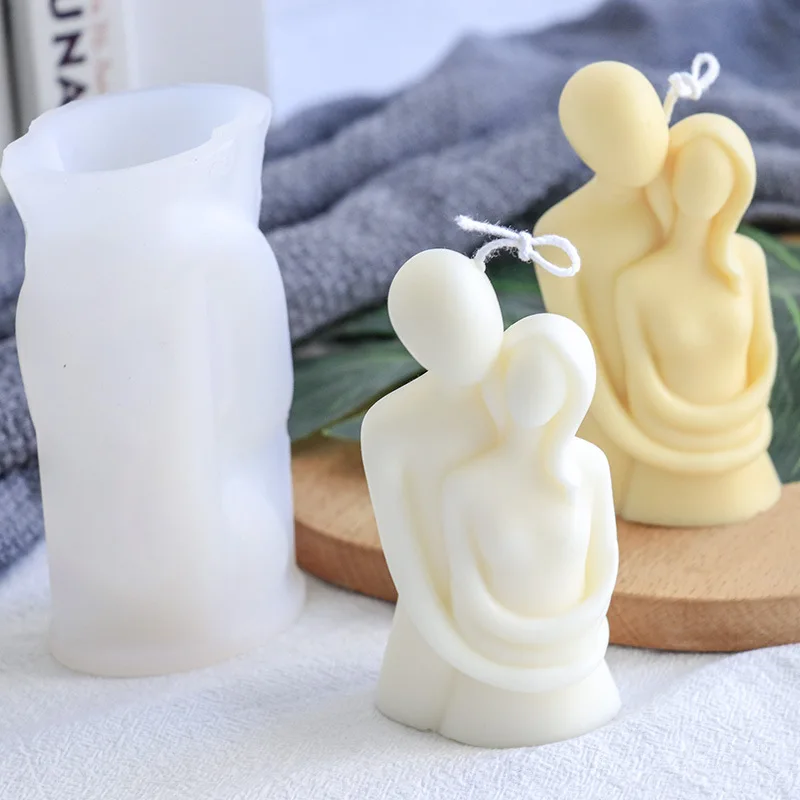 

3D Romantic Couple Hug Statue Silicone Mold Art DIY Aromatherapy Candle Craft Gypsum Decoration Epoxy Resin Molds Candle Making