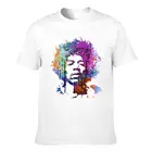 Мужская хлопковая футболка с принтом группы Jimi Hendrix