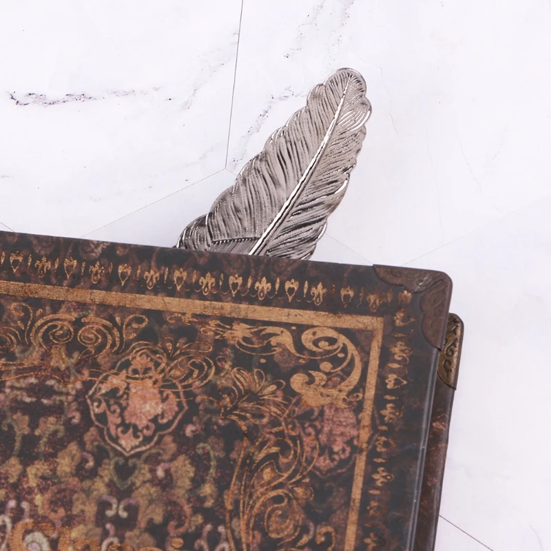 A5KA Creative Retro Feather Shaped Metal Bookmark Page Marker For Books Office School | Канцтовары для офиса и дома
