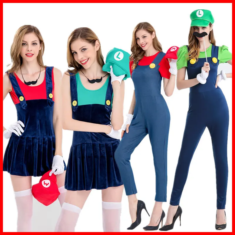 Halloween cosplay anime costume parent-child role-playing children Mario clothes Super clothing | Тематическая одежда и