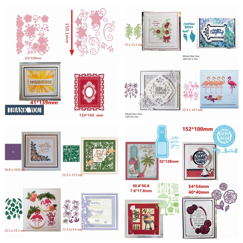 Разные Цветочные кружевные рамки листья Фламинго металлические плашки DIY