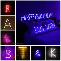 alphabet letter neon sign light led strip lamp nightlight diy love hello open birthday party decor room shop wedding confession