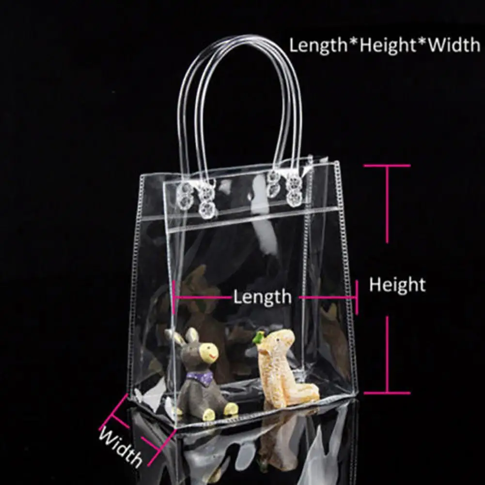 

Women PVC Transparent Handbag Clear Tote Bags Friendly Purse Shoulder Handbag PVC Transparent Plastic Pouch Handle Bag Travel