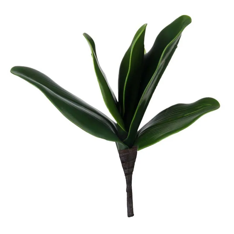 

1 Branch Simulation Leaf Artificial Butterfly Orchid Green Main Decoration