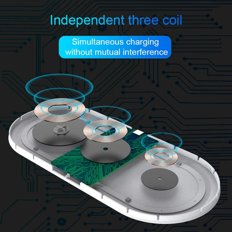 

Wireless Charging 3 in 1 Fast Charging Station for Apple Watch Series / Compatible for iPhone 11 Series/Samsung