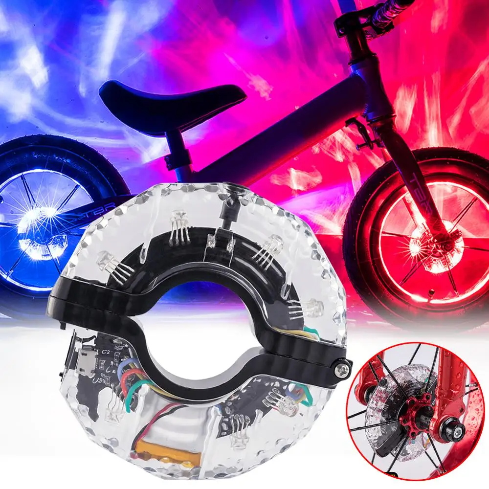 

7 Colors Dazzle Wheel Lights Children Balance Car Slide Car Small Drum Lamp USB Charging Waterproof Bicycle Accessories