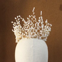 o873 1 retro bridal crown crystal ceramic beads bridesmaid headdress women pageant gift hairwear tiara wedding accessories