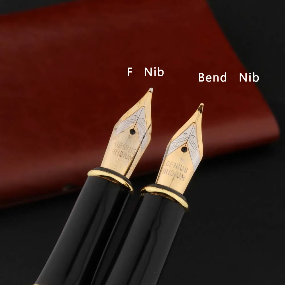 

High quality baoer 388 Business gift metal black golden student Fountain Pen Stationery Office School Supplies