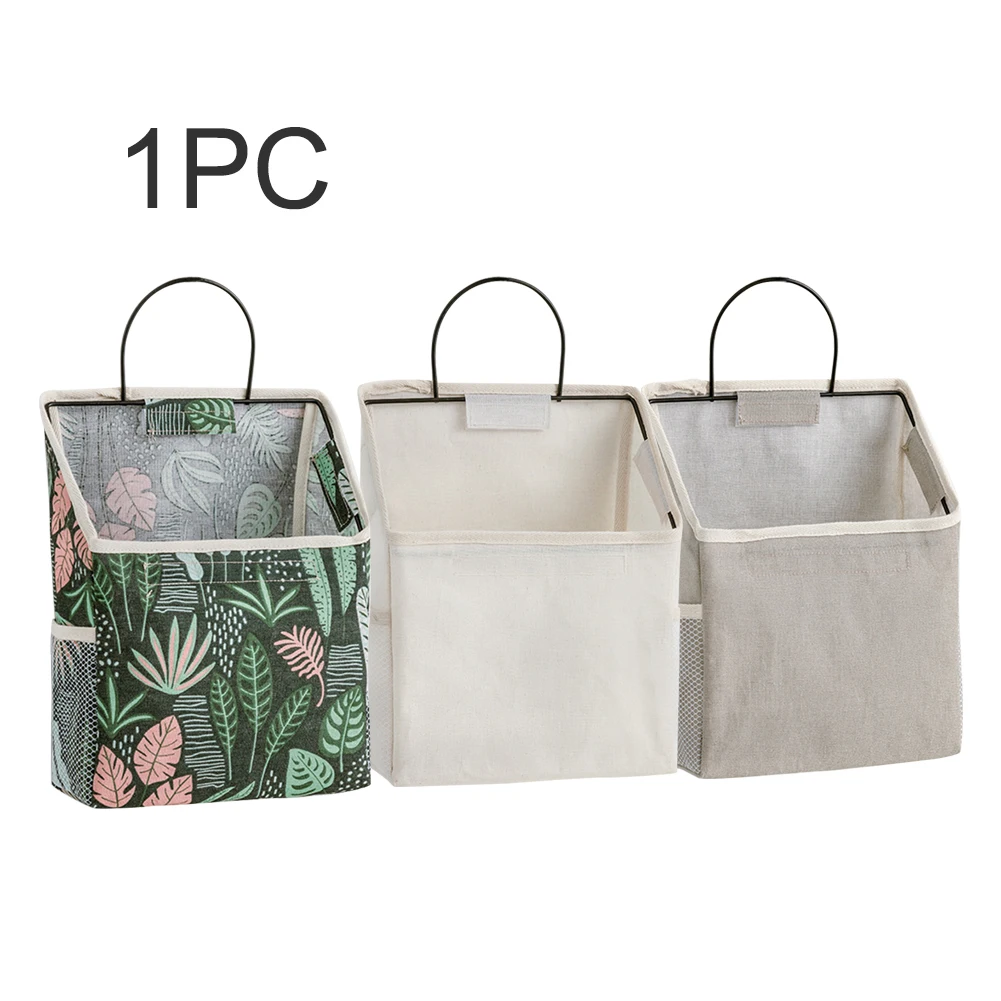 

Wall Hanging Simple Home With Hook Bedside Dorm Room Bedroom Storage Bag Mesh Pocket Cosmetic Pouch Phone Holder Book Magazine