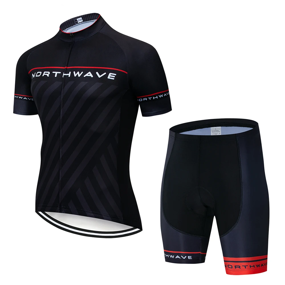 NW 2019 NORTHWAVE verano hombres ciclismo Jersey manga corta conjunto transpirable babero pantalones cortos ropa de bicicleta | Спорт и