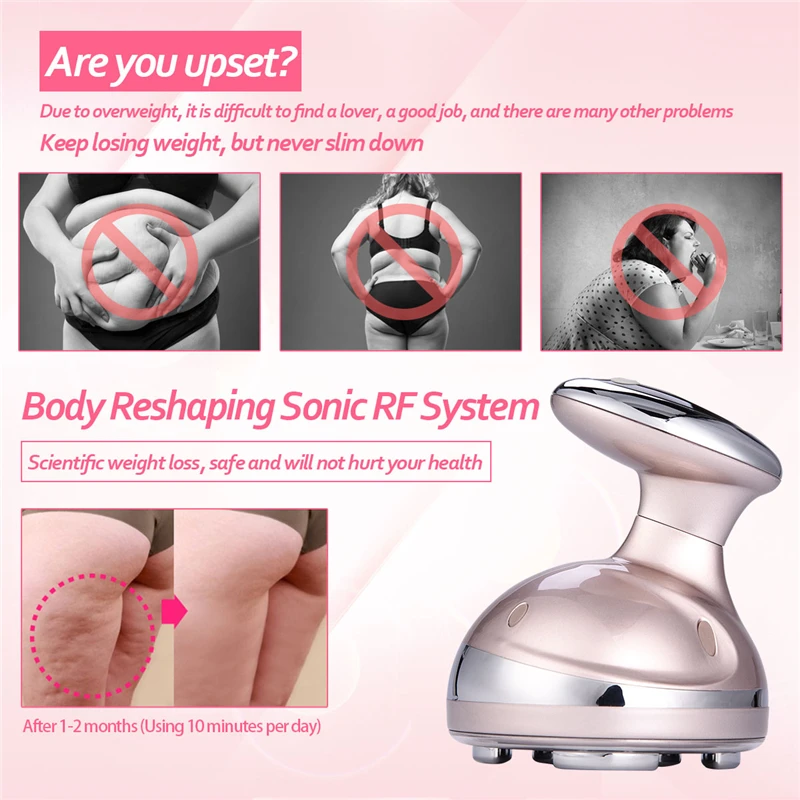 Beste Professionele Lcd Rf Massager Cavitatie Ultrasone Trillingen Ems Radio Frequentie Gewichtsverlies Body Shape Afslanken Anti Cellulite