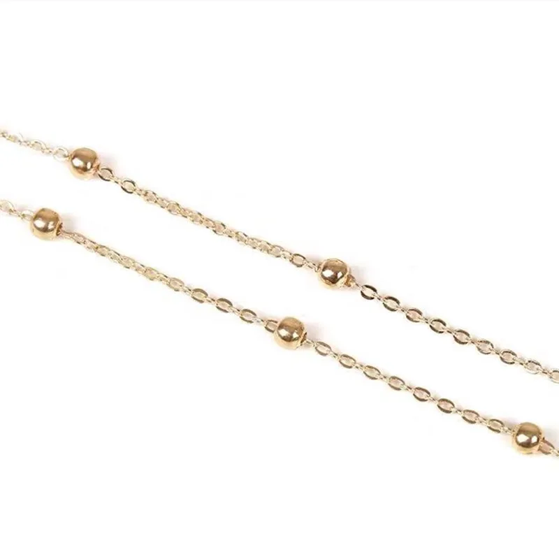 Модный и сокращенный двухэтажный ножной браслет индивидуальный спутниковый на