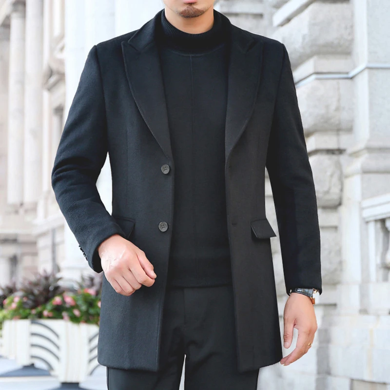 

iSurvivor 2021 Men Winter Autumn Wool Coats Jackets Parkas Male Casual Fashion Slim Fit Large Size Nylon Cotton Coats Jackets