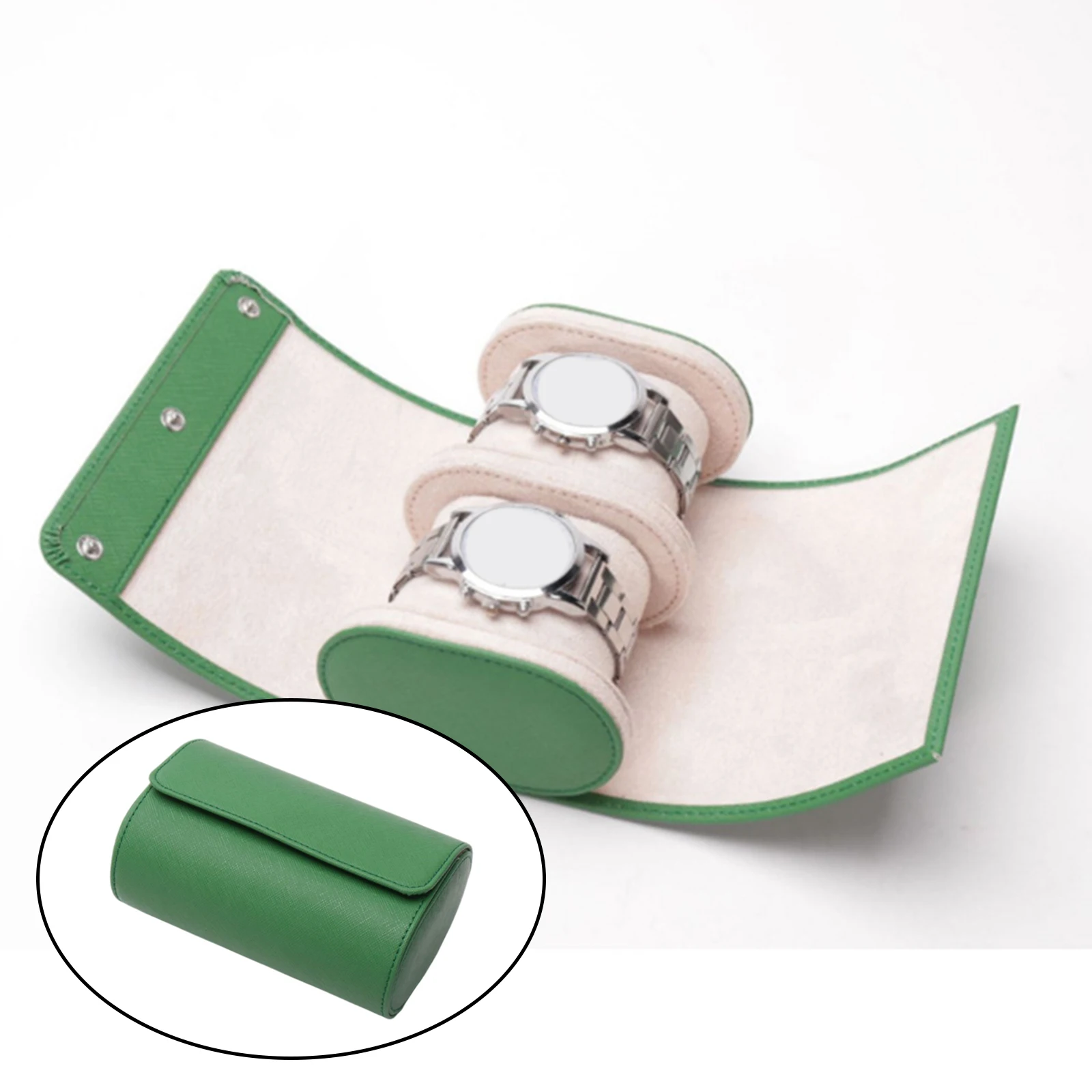 

Retro Chic Double Smart Watch Roll Case Box Jewelry Holder for Wristwatch