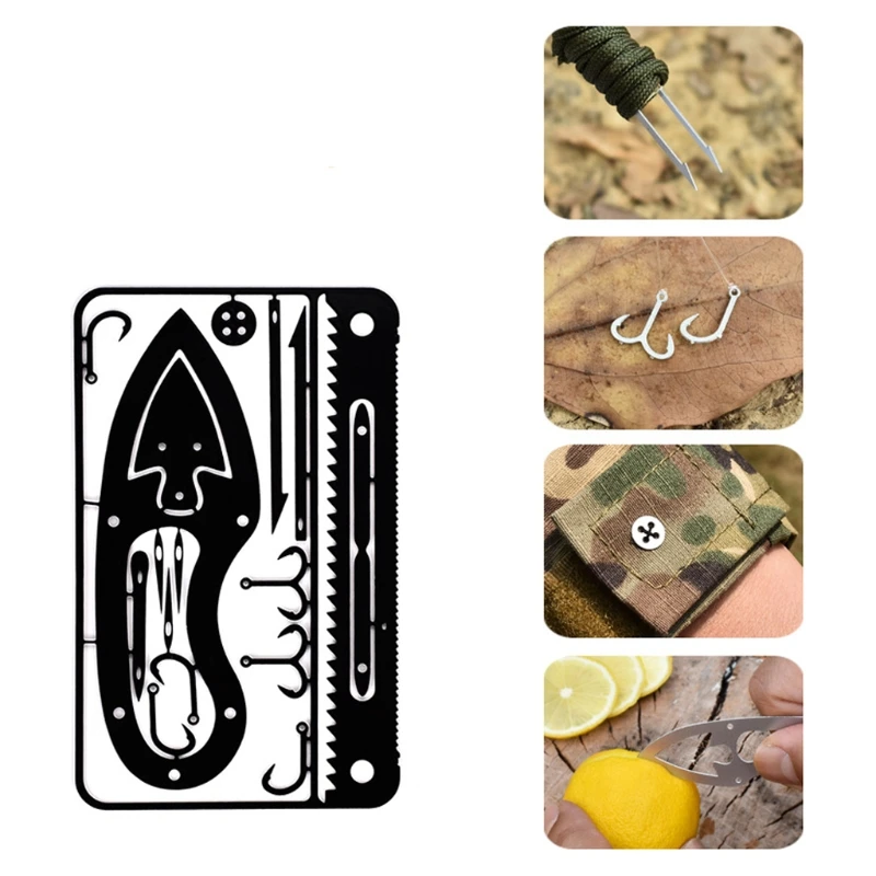 

Практичный Небольшой Аварийный Набор для кемпинга, карточка для выживания толщиной 0,5 мм, карточка для резки, удобное снятие, легкое хранени...