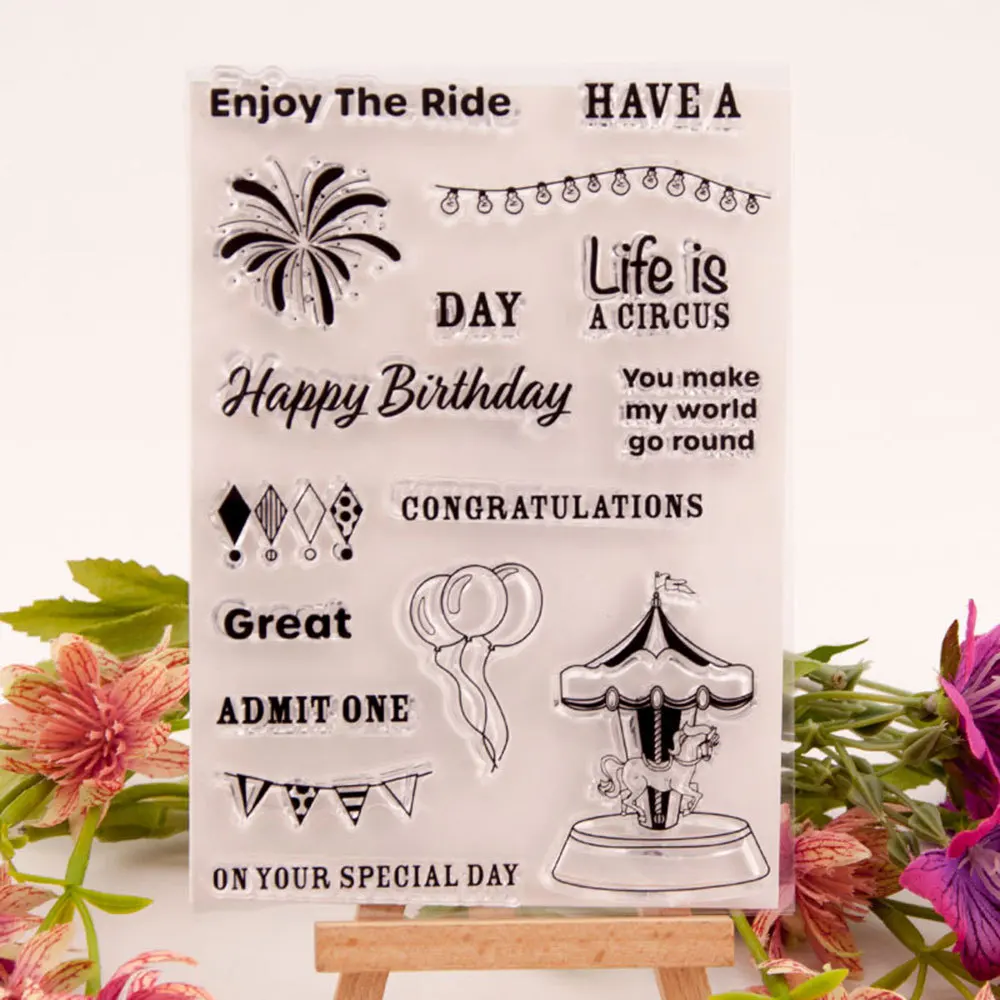 

Carousel Clear Stamps Balloon Tramsparent Silicone Stamp for DIY Scrapbooking Paper Card Craft Supplies