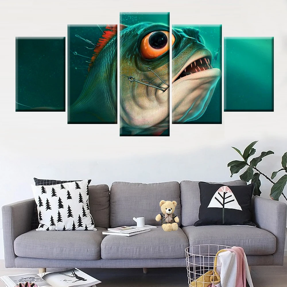 Абстрактная Картина на холсте HD настенный плакат Модульная картина 5 панелей