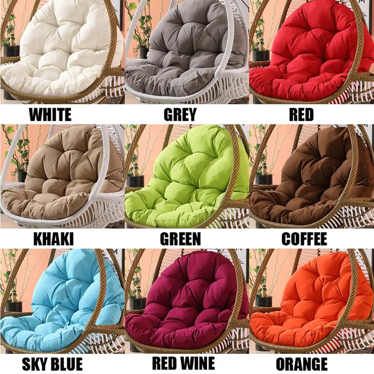 

9 Colors Swing Hanging Basket Seat Cushion Thicken Hanging Chair Pad for Home Living Rooms Hanging Beds Rocking Chair Seats