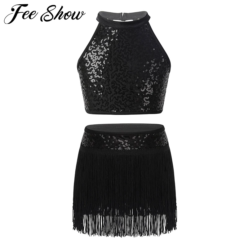 Детский комплект из 2 предметов для девочек танцевальные гимнастические костюмы