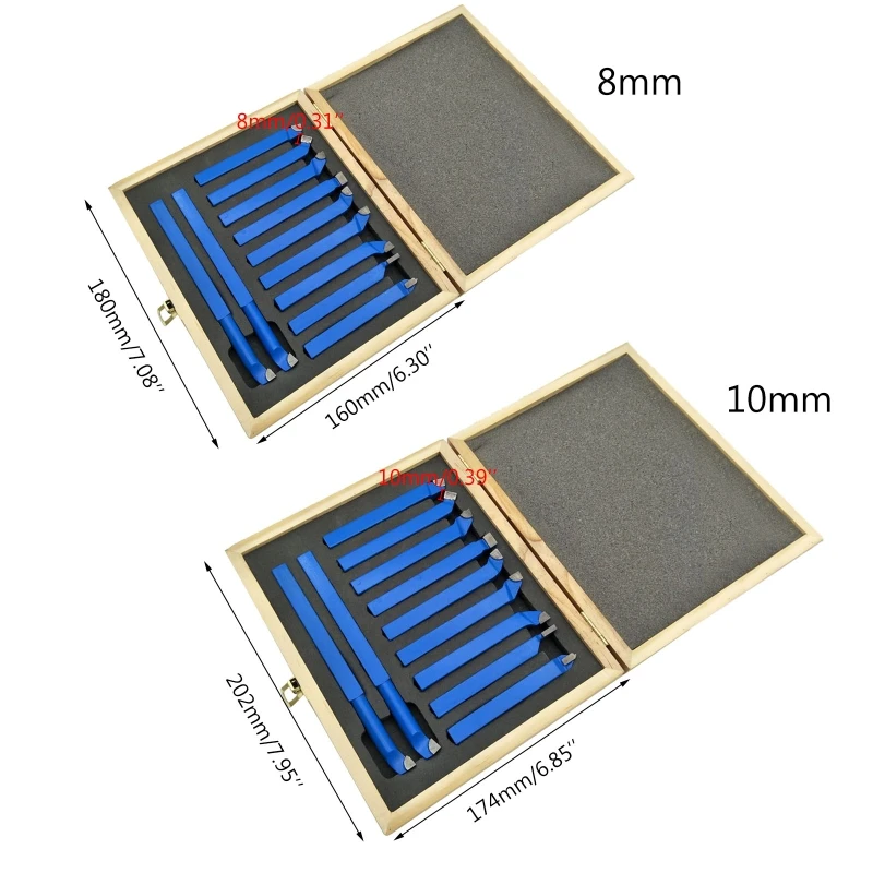 

11 Pcs Metal Carbide Welding Cutter 8mm 10mm Brazed Tipped Tool Bit Cutting Kit Multi-Shape Power Tool Accessories