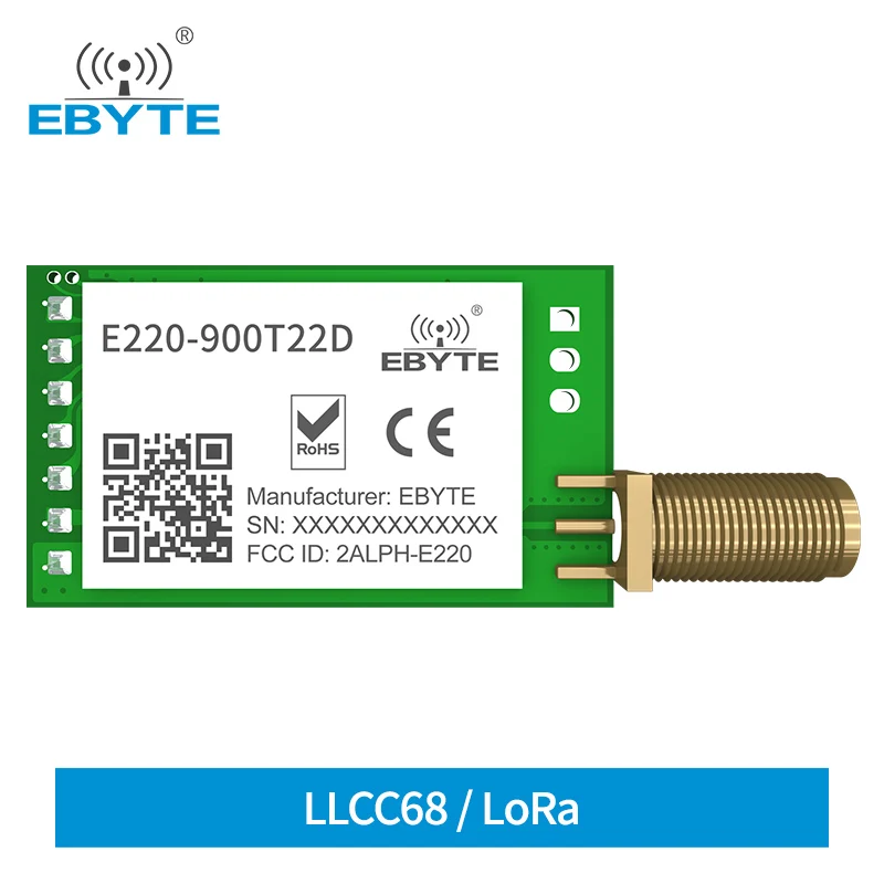 

LoRa LLCC68 868MHz 915MHz Wireless Module 22dBm Long Range 5km EBYTE E220-900T22D SMA-K UART RSSI Transmitter Receiver DIP