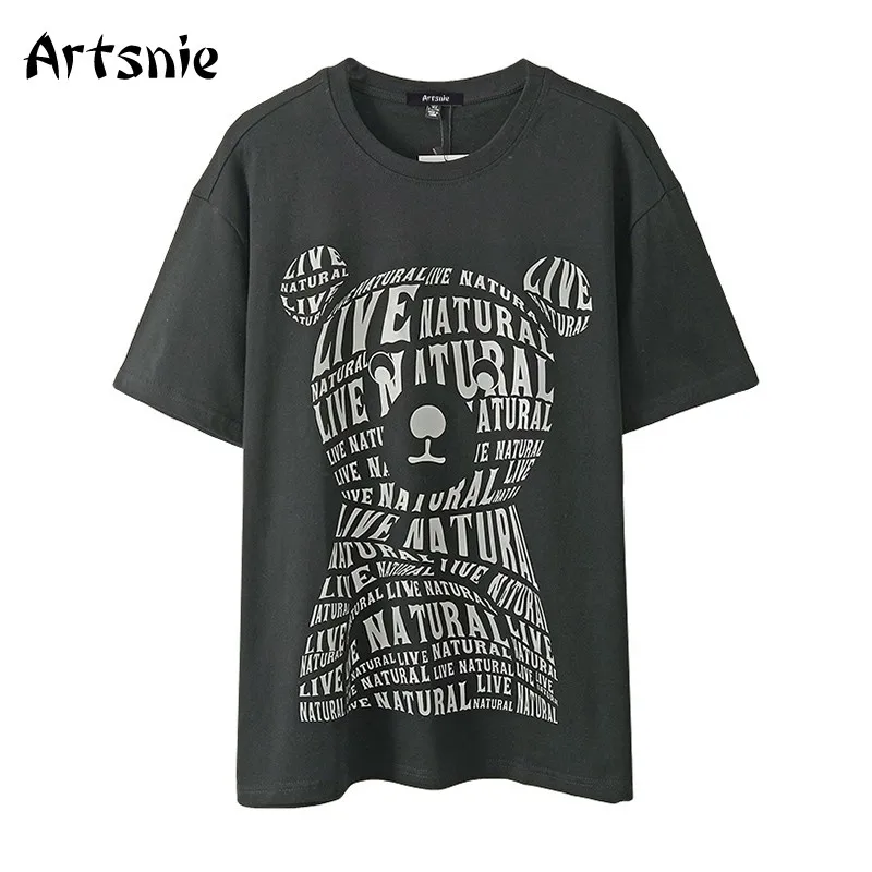 

Женская футболка с круглым вырезом Artsnie, Повседневная футболка с коротким рукавом, темно-серый цвет