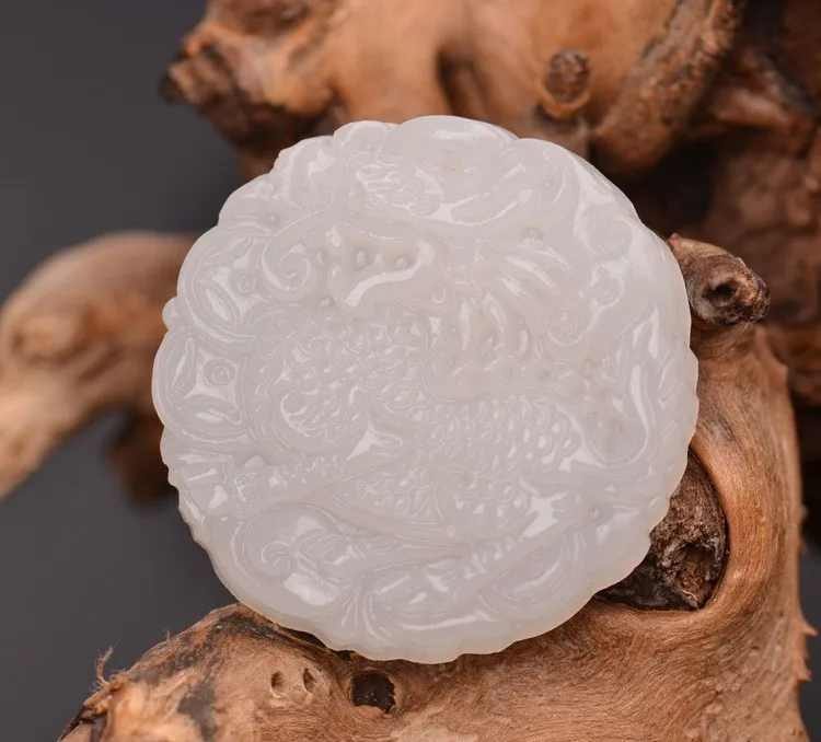 Натуральное белое нефритовое ожерелье с подвеской Килин, ювелирные изделия, китайская мода, ручная резьба, расслабление и исцеление, подарок для женщин и мужчин, удача, бесплатная веревка.