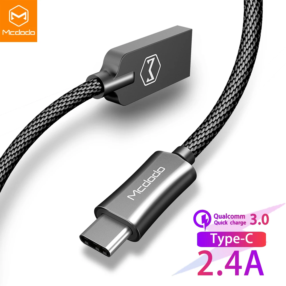 Кабель Mcdodo USB Type C 2 4 А для xiaomi QC3.0 мобильный телефон с функцией быстрой зарядки