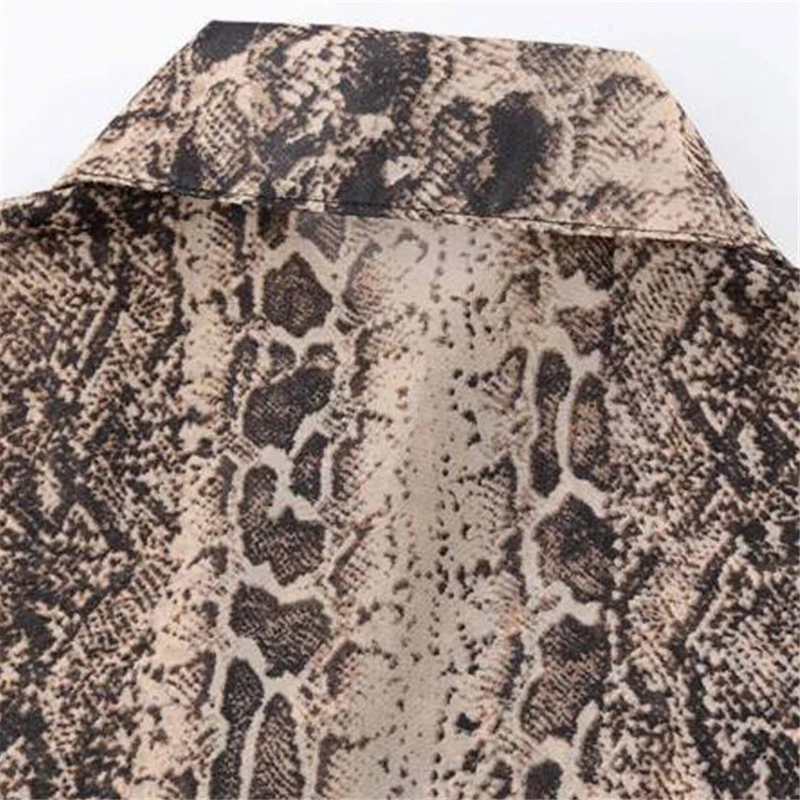 Рубашка женская из змеиной кожи блузка на пуговицах рубашка с длинным рукавом