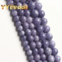 natural purple lavender jades beads purple angelite stone round beads for jewelry making diy charms bracelets 15 4 6 8 10 12mm