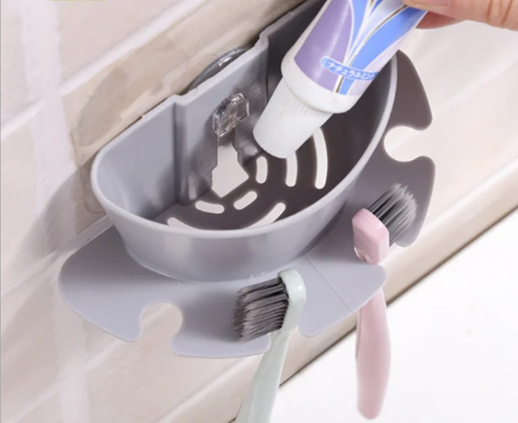 Ванная комната мощная Полка на присоске пластиковая Многофункциональная