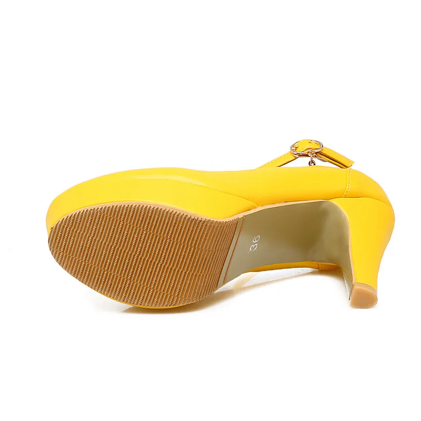 Женские туфли-лодочки на платформе 11 см высокий каблук-шпилька круглый носок