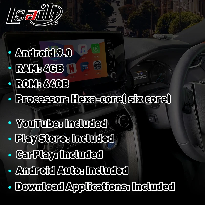 4 ГБ Lsailt CarPlay и Android мультимедийный интерфейс для Toyota Harrier 2018-2021 навигационная