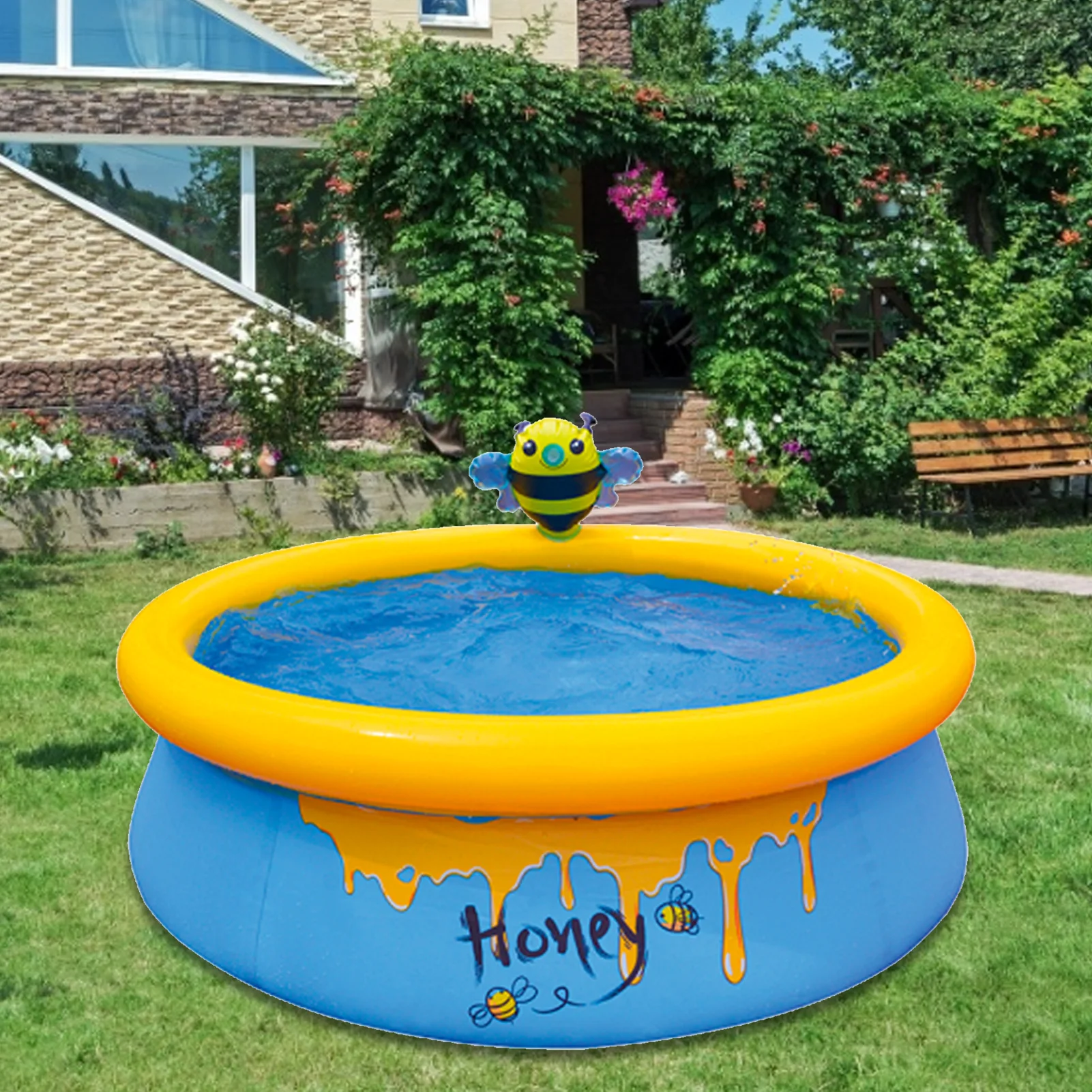 

Kids Inflatable Pool Bee Swimming Pool Thickened PVC Spacious Backyard Sprinkle Pool Swimming Pool Water Entertainment Toys