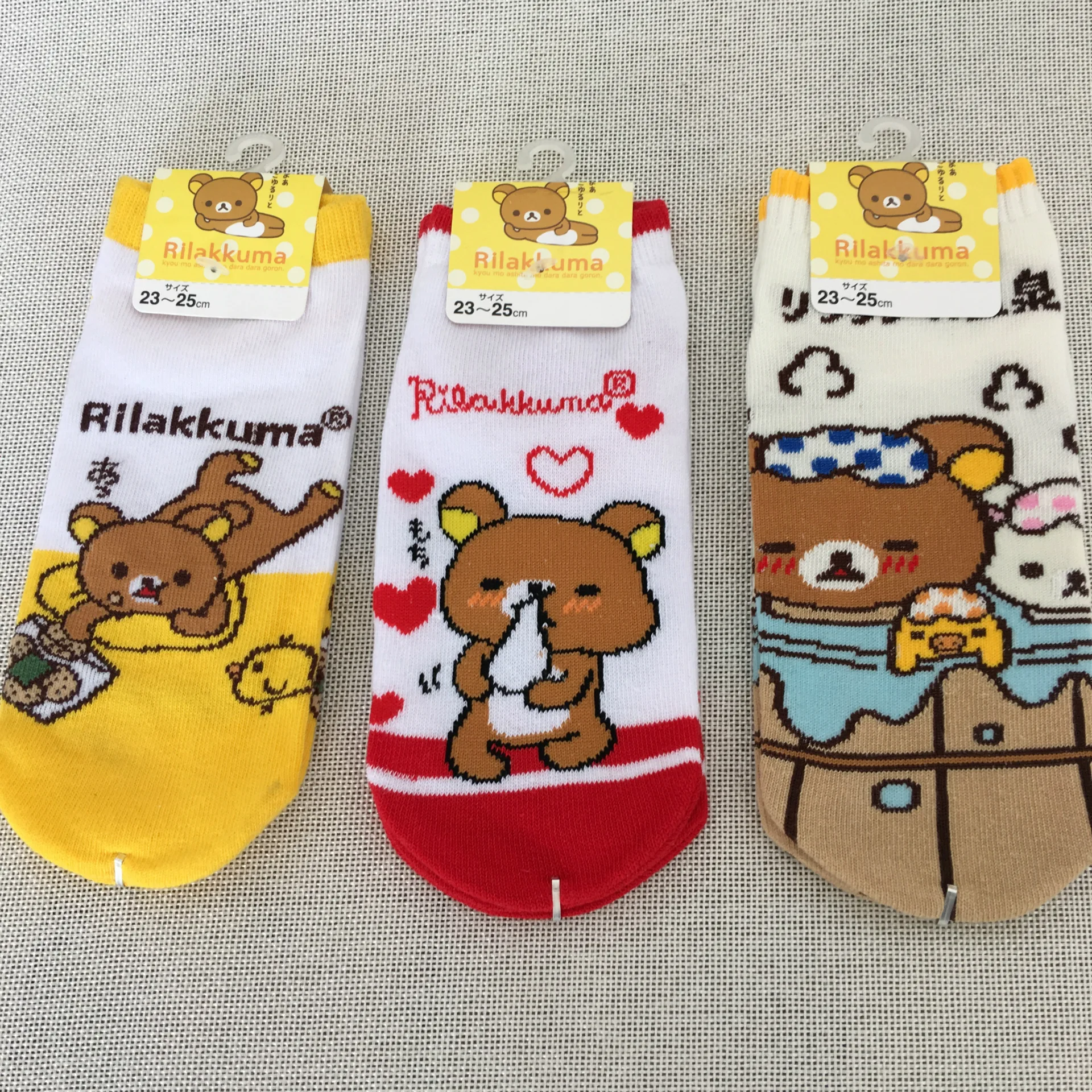 Носки с мультяшным рилаккума милые Веселые женские хлопковые носки мягкие