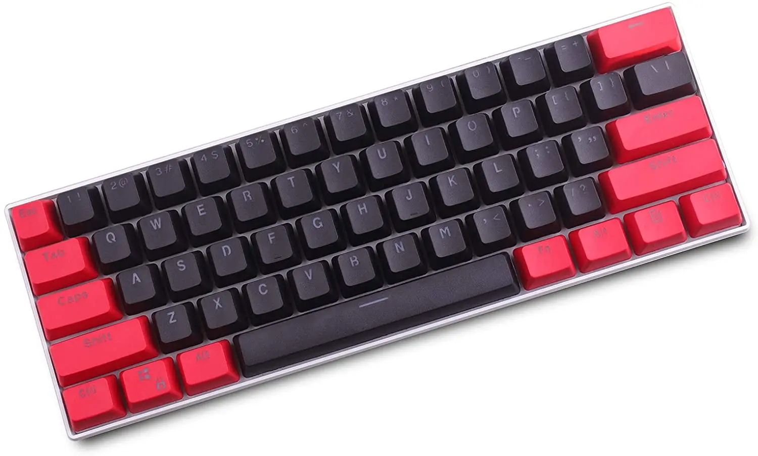 PBT Keycap 61 key Red and black Double Color Backlight Keyca