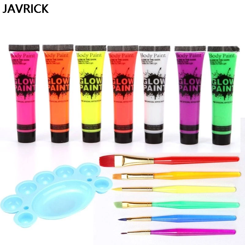 7 шт. 25 мл УФ свечение светящаяся краска для лица и тела неоновый флуоресцентный