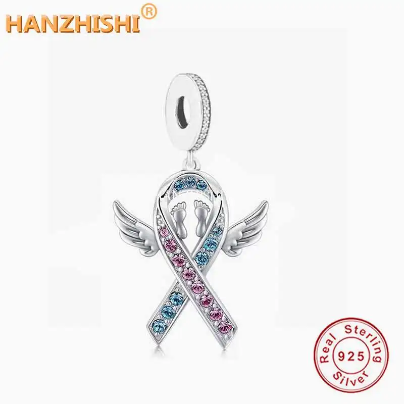 

2022 Real 925 Sterling Silver Baby Foot Wings Dangle Charms Beads Fit Original Brand Bracelet Necklace Jewelry Birthday Gift