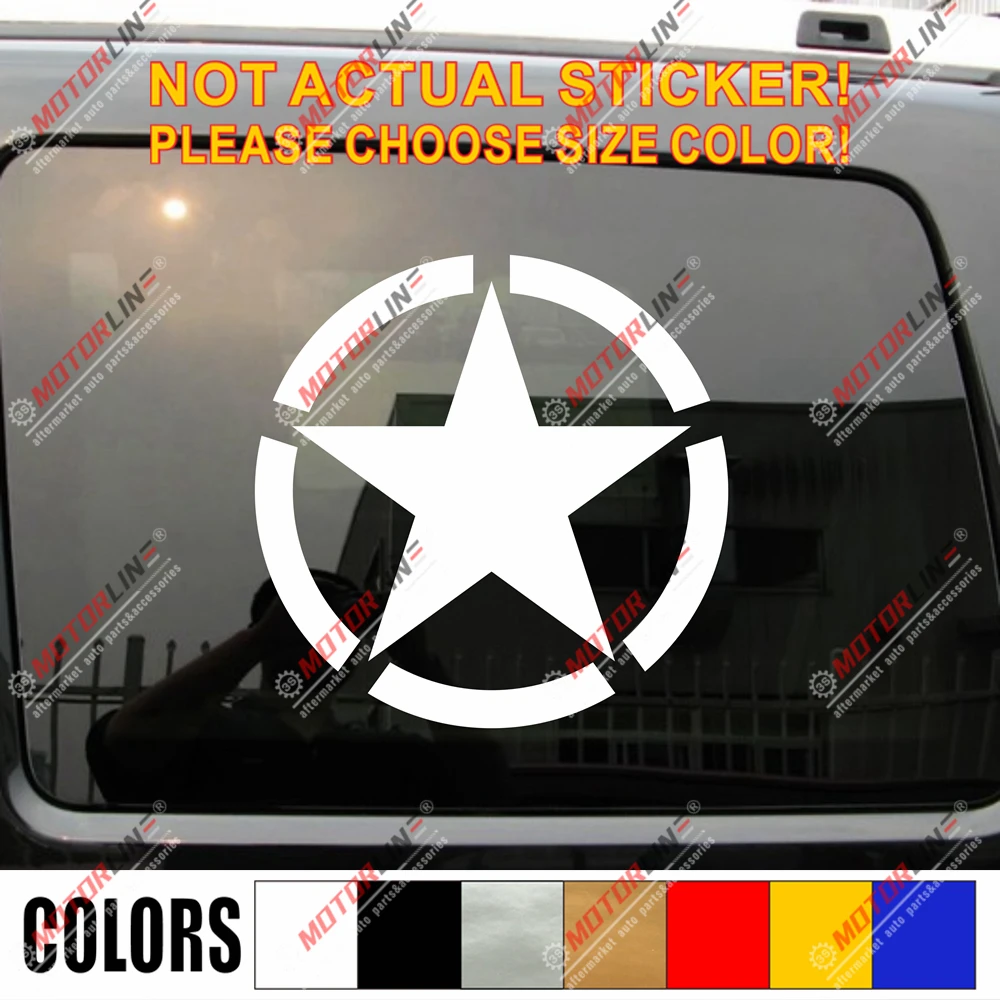 

50cm 55cm Army Star Vinyl Car Decal Bumper Sticker WW2 Military for Jeep