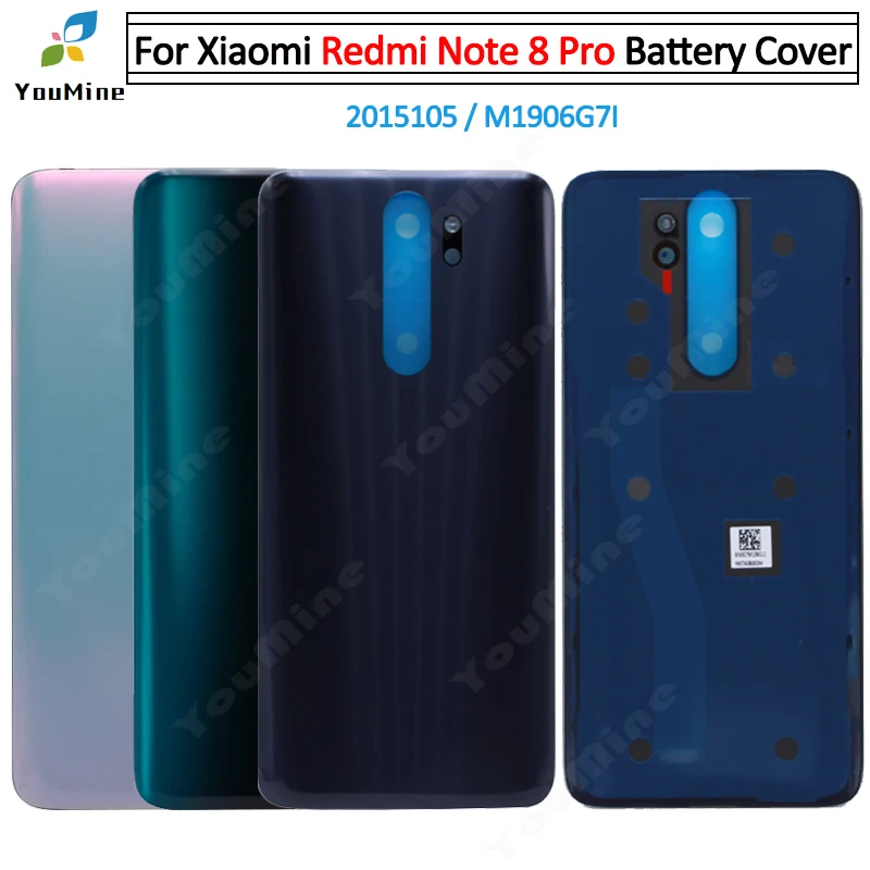 Для Xiaomi Redmi note8 Задняя крышка батареи стекло Корпус Дверь задний Чехол Замена+ объектив камеры для Redmi note 8 pro задний корпус