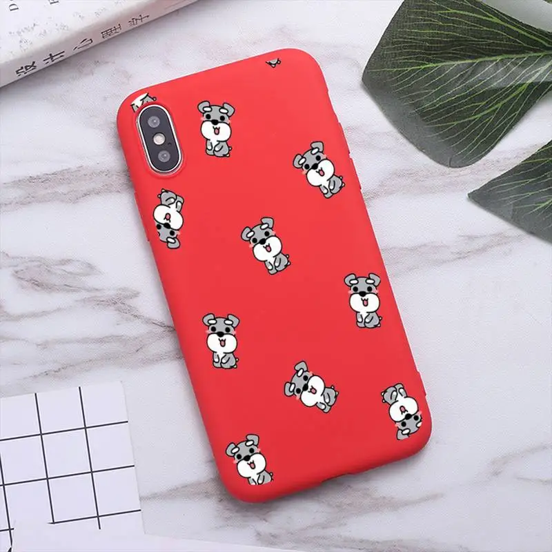 

Cute Schnauzer Dog Phone Cases For IPhone 12 Pro Max 6 6s 7 8 Plus XS XR 12mini Se 2020 Iphone 11 Pro Max Candy Case