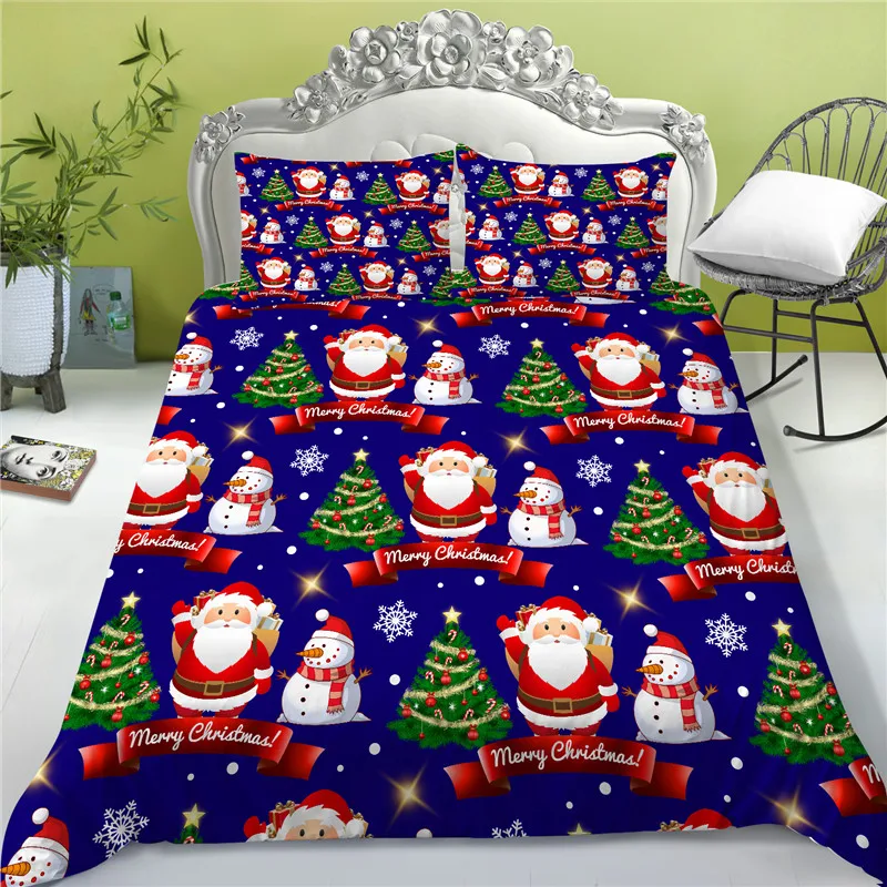 

Комплект постельного белья из полиэстера с 3D рисунком Санта-Клауса