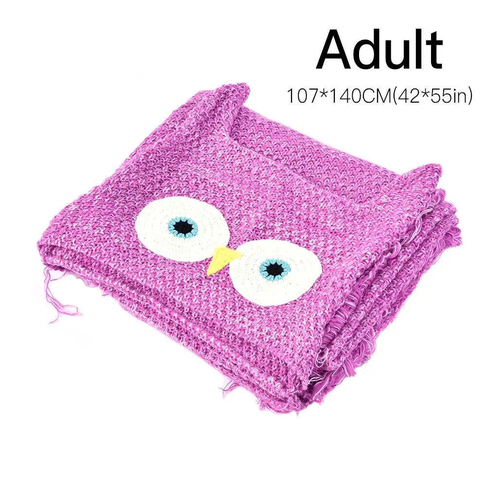 Вязаное крючком одеяло с изображением совы из мультфильма толстовка капюшоном