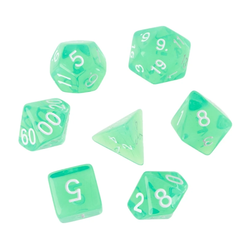 7 шт. прозрачные многогранные игральные кости для Dragon Pathfinder D20 D12 2xD10 D8 D6 D4|Кубики| |