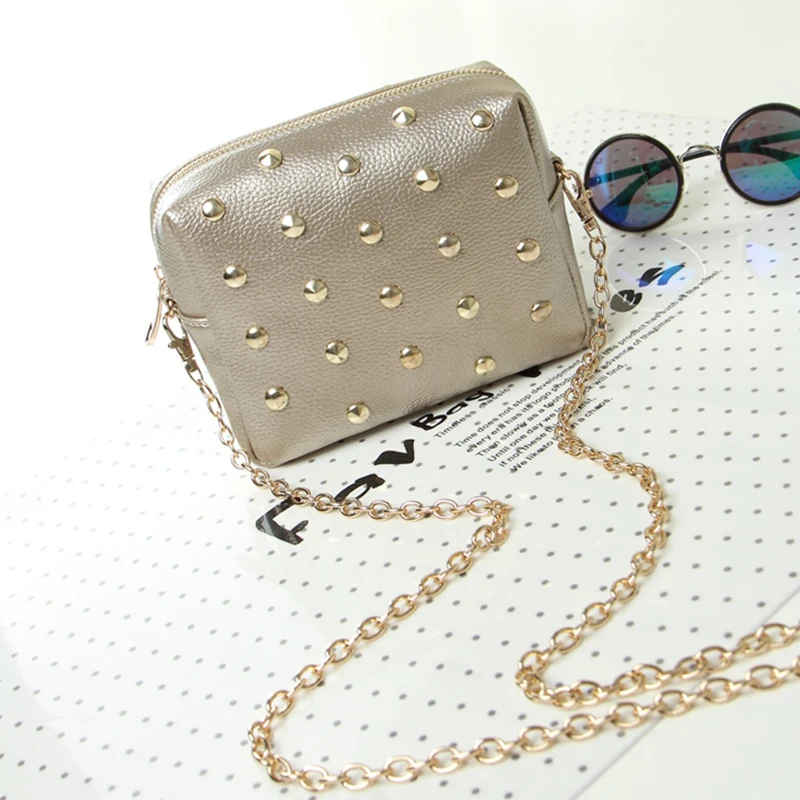 

Women Small Handbag Fashion Chain Crossbody Bags Pouch Mini Rivet Shoulder Bag Female Messenger Bag