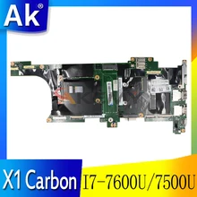 Akemy For Lenovo ThinkPad X1 Carbon 5th (2017) Notebook Motherboard NM-B141 Motherboard  CPU I7 7600U/7500U RAM 8GB 100% Test