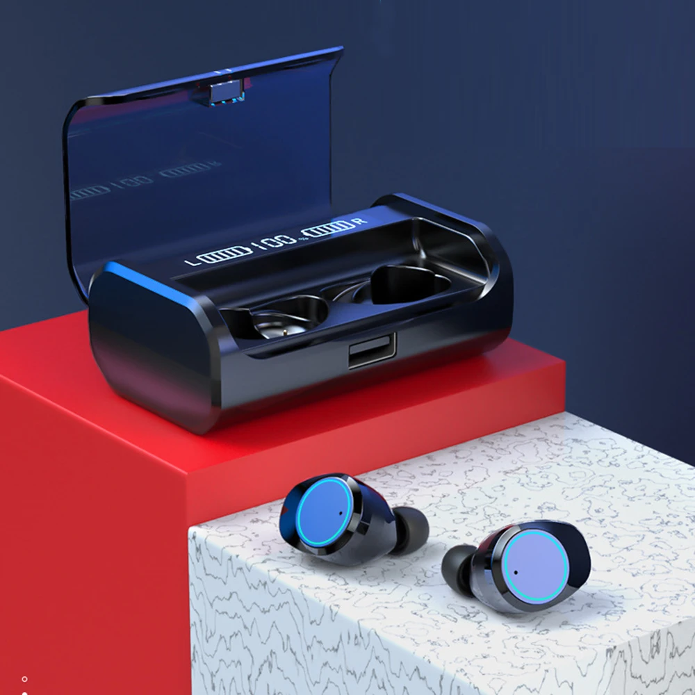 Наушники вкладыши TWS с Беспроводной наушники Bluetooth 5 0 Мощность Дисплей сенсорный