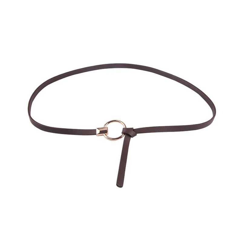 

Women Waist Belt Lovely Women's PU Leather Strap Big Ring Decorated Belts Female Hot Newest Design Fashion Gold Pin Buckle Solid