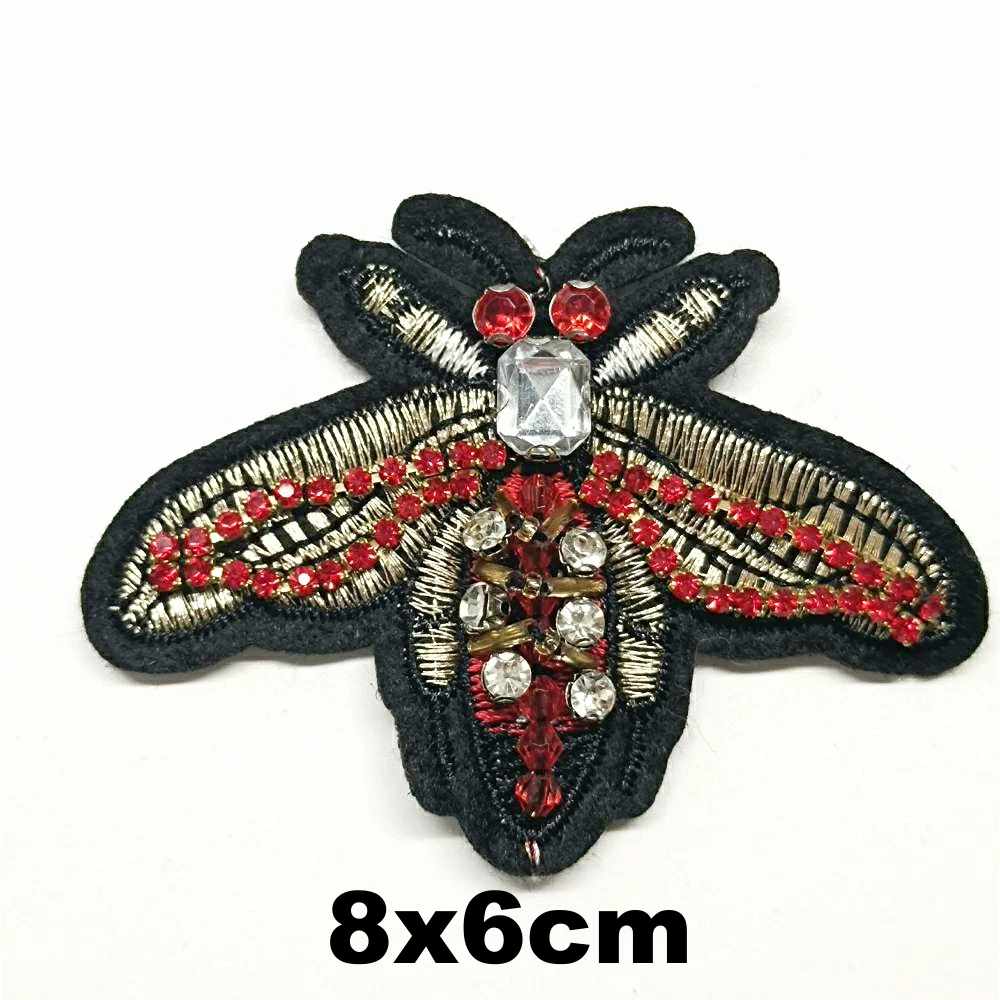 

Apparel embroidery beaded bee embroideried patches for clothing AM-3312