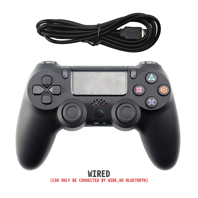 Данных лягушка Bluetooth Беспроводной игрового контроллера геймпад для PS4 контроллер для Playstation 4 Dualshock 4 двойной вибрации джойстика геймпад - Цвет: Black wired
